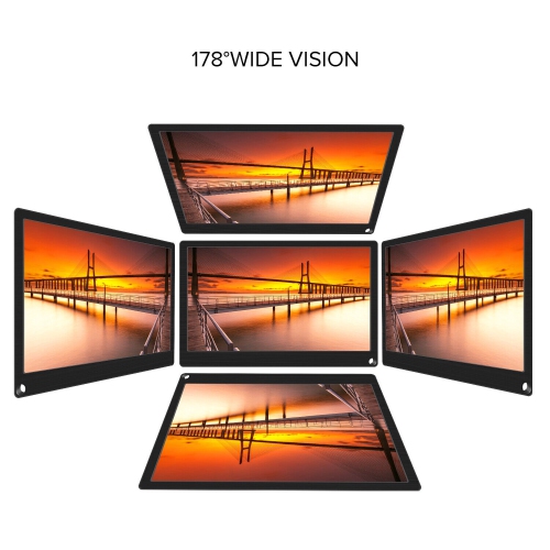 11.6" Portable Monitor 2K IPS Eye Care Display Laptop Screen Dual Mini HDMI Port For Raspi 4b+, VESA Mountable