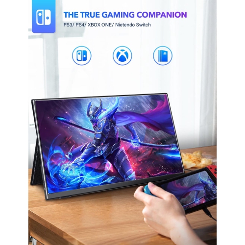 UPERFECT 15.6" Portable Monitor Farmless 1080P FHD IPS Screen For Gaming PC Phone Built-in Speaker