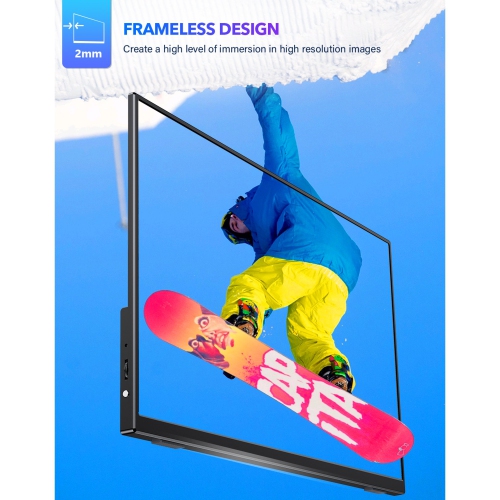 UPERFECT 15.6" Portable Monitor Farmless 1080P FHD IPS Screen For Gaming PC Phone Built-in Speaker