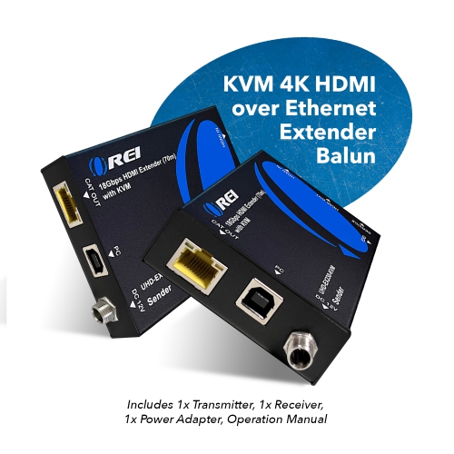 4K HDMI Extender Over CAT6/7 With KVM & HDMI Loop-Out 4K@60Hz Up To 230 Ft
