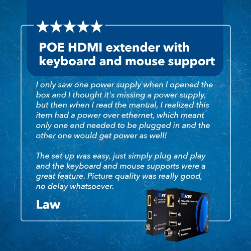 4K HDMI Extender Over CAT6/7 With KVM & HDMI Loop-Out 4K@60Hz Up To 230 Ft