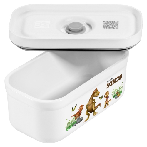 ZWILLING Dinos S Dinos Vacuum Lunch Box, Plastic, White-Grey