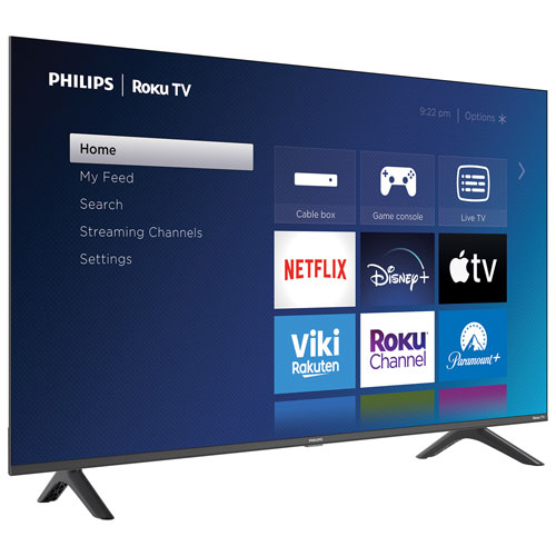 Téléviseur intelligent Roku HDR DEL UHD 4K à rétroéclairage direct de 65 po de Philips (65PUL6673/F6) - 2023