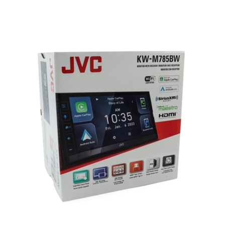 JVC - Récepteur Multimédia Numérique Avec Écran Tactile de 6.8", Contrôle Bluetooth, Pour Voiture, Noir