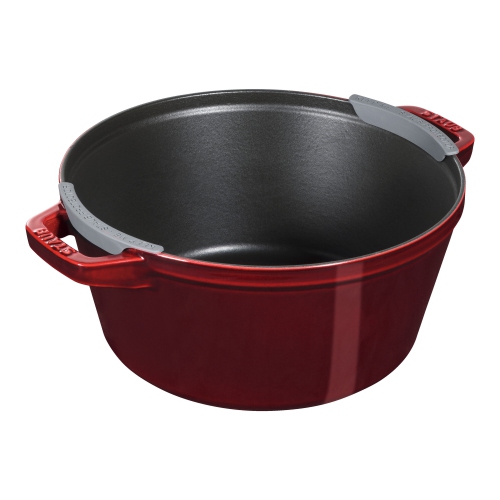 STAUB Stackable Set Stackable Set Large 4 Piece Cast Iron, Grenadine-Red