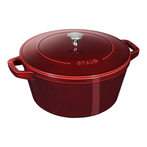 STAUB Stackable Set Stackable Set Large 4 Piece Cast Iron, Grenadine-Red