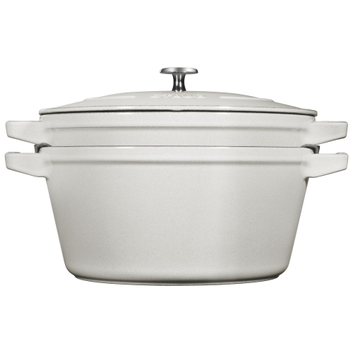 STAUB Stackable Set Stackable Set 3 Piece Cast Iron, White Truffle