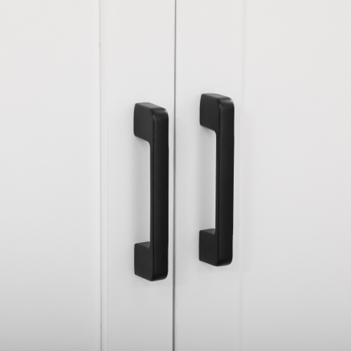 HOMCOM Armoire de rangement 67", buffet de cuisine à 4 portes avec étagères réglables, blanc