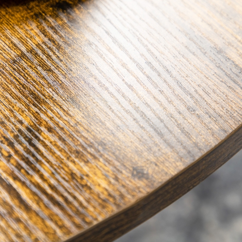 HOMCOM 2-Tier Round Coffee Table with Storage Shelf, Industrial Center Table with Steel Frame for Living Room, Rustic Brown