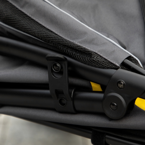 PawHut Pet Stroller, One-Click Foldable Dog Stroller with Universal Front Wheels, Shock Absorber, Dog Cat Carriage with Brakes, Safety Leash for