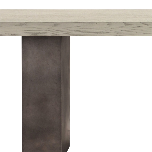 Armen Living Abbey 47"W Concrete & Wood Coffee Table in Gray Oak