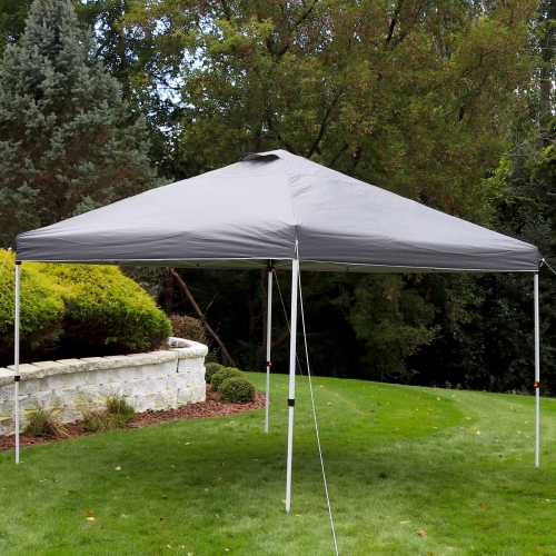 Sunnydaze 12 x 12 ft Oxford Fabric Pop-Up Canopy Shade with Vent - Gray