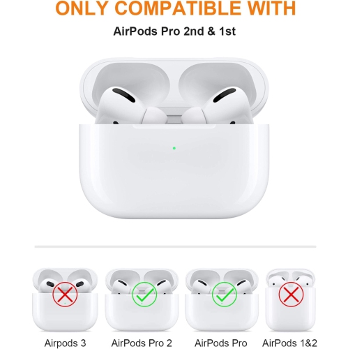 XCRS Full Body Protective Anti-Drop Cover Hardshell with Carabiner, Dual Layered Slim Design Case for Apple Airpods Pro