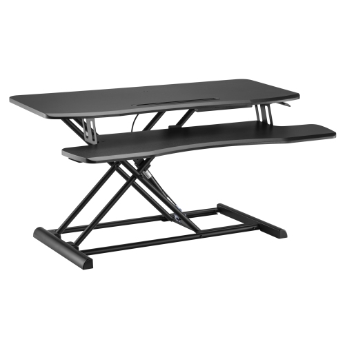 Sit Stand Desk Converter with Keyboard tray standard surface two-tier gas spring Desktop Sit Stand Workstation