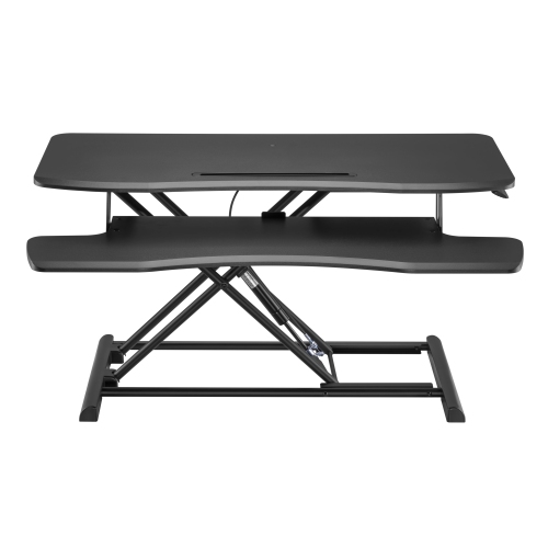 Sit Stand Desk Converter with Keyboard tray standard surface two-tier gas spring Desktop Sit Stand Workstation