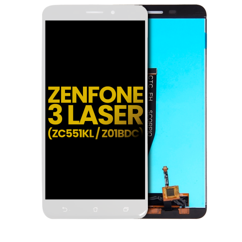 LCD Assembly Without Frame Compatible For Asus ZenFone 3 Laser (ZC551KL / 2016) (White) by ESOURCE PARTS - Refurbished condition - Image 4
