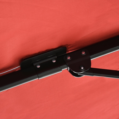 Outsunny 8' x 8' Square Patio Hanging Offset Umbrella with 360° Rotation, Aluminum Outdoor Cantilever Parasol with Crank & Tilt, Sun Canopy Shelter