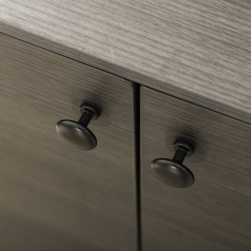 PawHut Cat Litter Box Enclosure, Industrial Hidden Cat Washroom Furniture, End Table with Double Doors and Scratching Pad for Living Room, Bedroom,