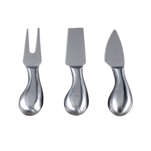 ELEGANCE  Set Of 3 Stainless Steel Cheese Knives 5X5"