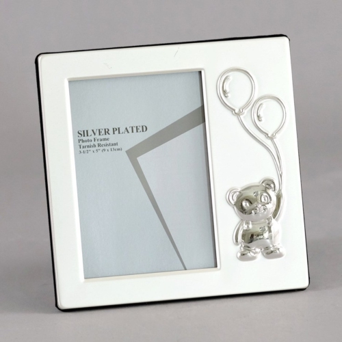 Bear & Balloons II Silver Photo Frame 3x5"