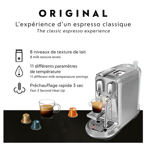 Machine à expresso Nespresso Creatista Plus Pod par Breville - Acier inoxydable brossé