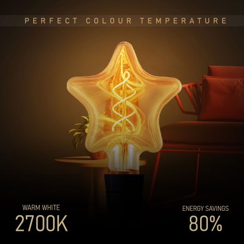 Ampoule rétro rétro rétro E26 en verre ambré à vis Edison, lampe décorative d’intérieur blanc chaud pour bar, café, chambre