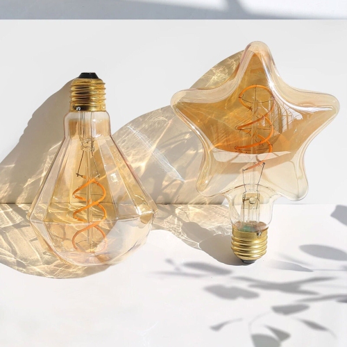 Ampoule rétro rétro rétro E26 en verre ambré à vis Edison, lampe décorative d’intérieur blanc chaud pour bar, café, chambre
