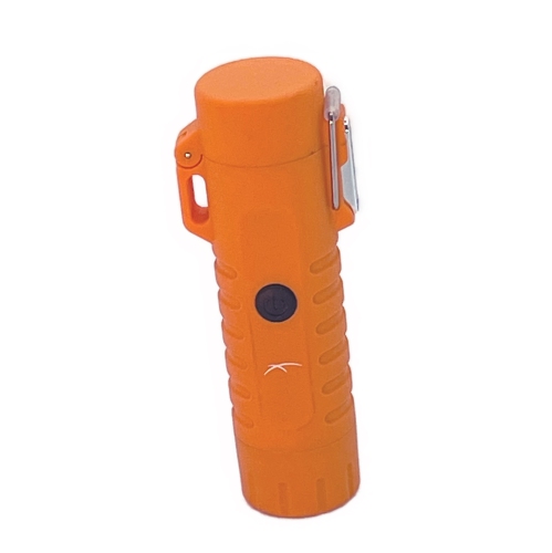 Survival USB Rechargeable Plasma Arc Lighter Waterproof LED Flashlight Electric Windproof Outdoor Camping Hiking Compact Wearable Lithium-Ion Battery