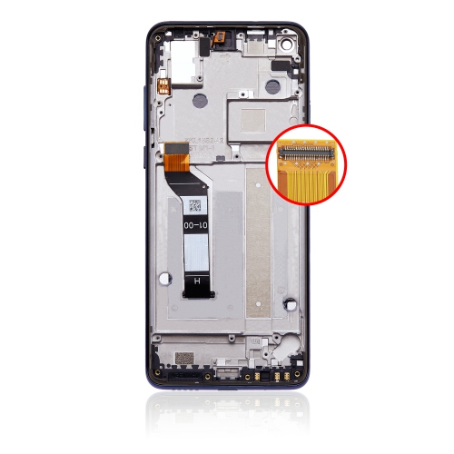 Replacement LCD Assembly With Frame For Motorola One Action (XT2013 / 2019) (Denim Blue) by ESOURCE PARTS - Refurbished condition - Image 4