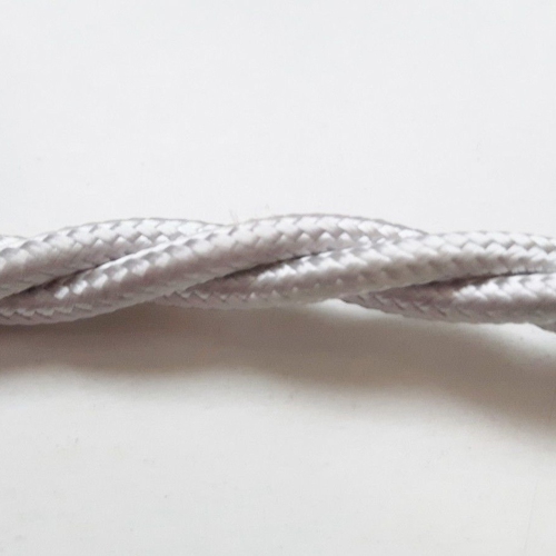 Câble métallique torsadé pour lampe en tissu de style rétro de 16 pi de ReliElectrical - Blanc