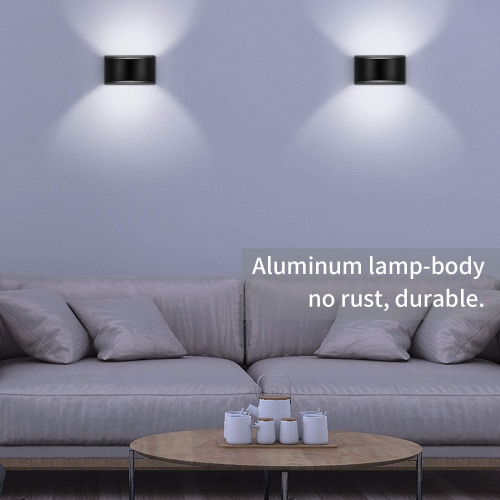 Wall Sconce Indoor LED Adjustable Lighting Wall Lamps Black 7W Modern Wall Light Fixture Up Down Wall Sconces Aluminum Decorative Light for Bedroom