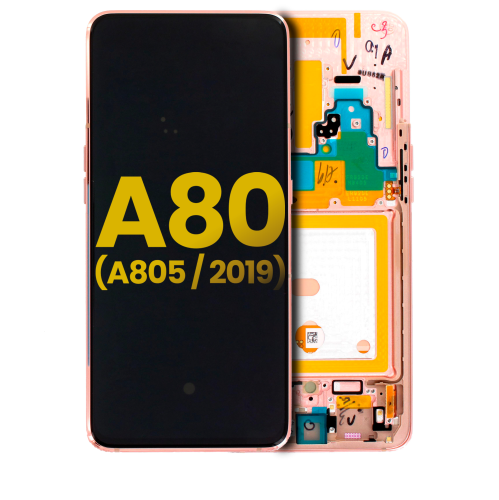 Replacement OLED Assembly With Frame Compatible For Samsung Galaxy A80 (A805 / 2019) (Angel Gold) by ESOURCE PARTS - Refurbished condition - Image 3