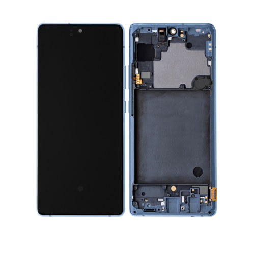 Refurbished - Replacement OLED Assembly With Frame Compatible For Samsung Galaxy A71 5G (A716U / 2020) (Prism Cube Blue)