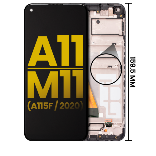 Replacement LCD Assembly With Frame Compatible For Samsung Galaxy A11 / M11 (A115F & A115M Model / 2020) (International Version) (All Colors) by ESOURCE PARTS - Refurbished condition - Image 4