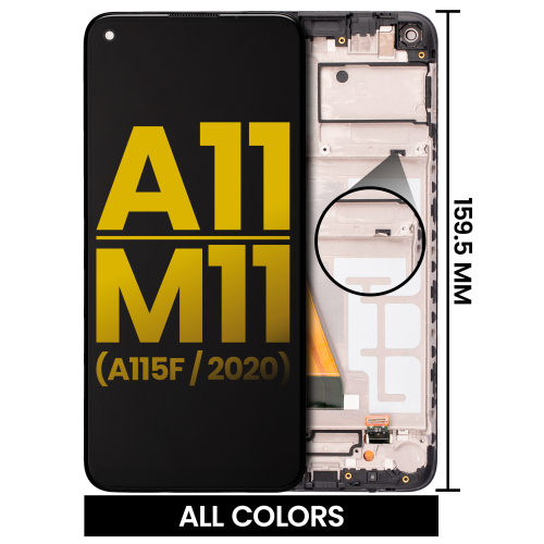 Replacement LCD Assembly With Frame Compatible For Samsung Galaxy A11 / M11 (A115F & A115M Model / 2020) (International Version) (All Colors) by ESOURCE PARTS - Refurbished condition - Image 6