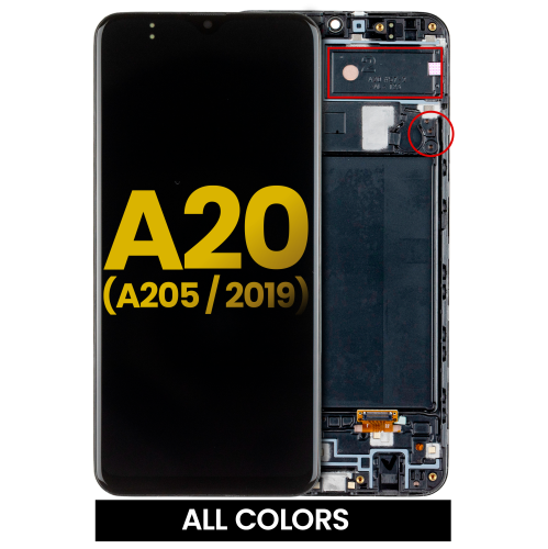 Replacement OLED Assembly With Frame Compatible For Samsung Galaxy A20 (A205 / 2019) (F Version) (All Colors) by ESOURCE PARTS - Refurbished condition - Image 3