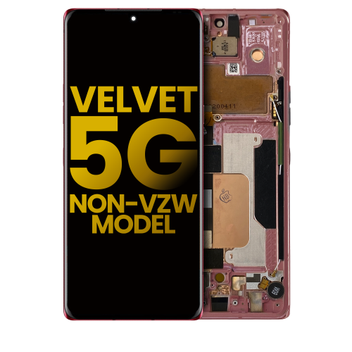 Replacement OLED Assembly With Frame Compatible For LG Velvet 5G (Non-Verizon 5G UW Frame) (Red) by ESOURCE PARTS - Refurbished condition - Image 6