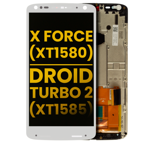 Replacement LCD Assembly With Frame Compatible For Motorola Moto X Force (XT1580 / 2015) / Droid Turbo 2 (XT1585 / 2015) (White) by ESOURCE PARTS - Refurbished condition - Image 4