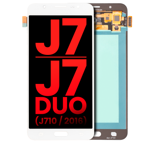 Replacement OLED Assembly Without Frame Compatible For Samsung Galaxy J7 / J7 Duo (Aftermarket Plus) (White)