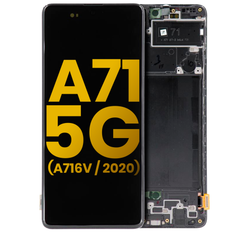 Replacement OLED Assembly With Frame Compatible For Samsung Galaxy A716V (A716V / 2020) (Verizon 5G UW Frame Only) (Prism Crush Black) by ESOURCE PARTS - Refurbished condition - Image 4