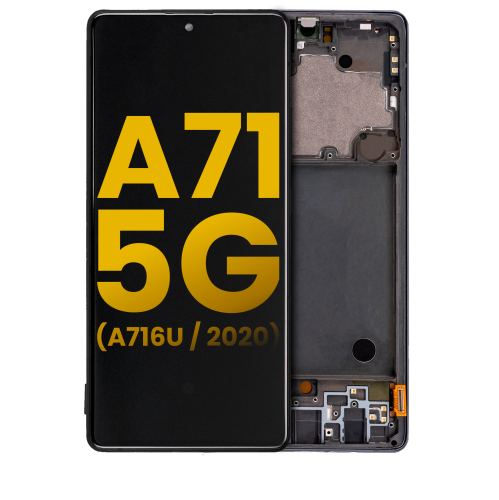 Replacement OLED Assembly With Frame Compatible For Samsung Galaxy A716V (A716V / 2020) (Verizon 5G UW Frame Only) (Prism Crush Black) by ESOURCE PARTS - Refurbished condition - Image 7