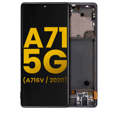 Replacement OLED Assembly With Frame Compatible For Samsung Galaxy A716V (A716V / 2020) (Verizon 5G UW Frame Only) (Prism Crush Black) by ESOURCE PARTS - Refurbished condition - Image 9