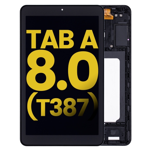 Replacement LCD Assembly With Frame Compatible For Samsung Galaxy Tab A 8.0" (T387) (Black) by ESOURCE PARTS - Refurbished condition - Image 3