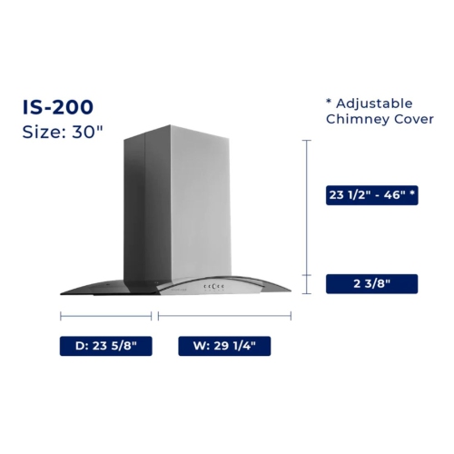 Hauslane Chef 36" Convertible Island Range Hood
