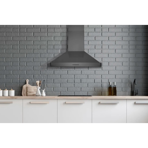 Hauslane 30" Wall Mounted Black Stainless Steel Range Hood