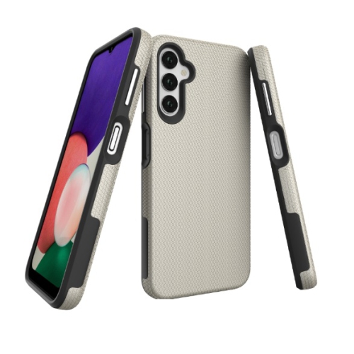 TopSave Triangle Pattern PC Back+Inner TPU Dual Layer Hybrid Rugged Armor Case For Samsung Galaxy A14 6.6" 5G, Gold