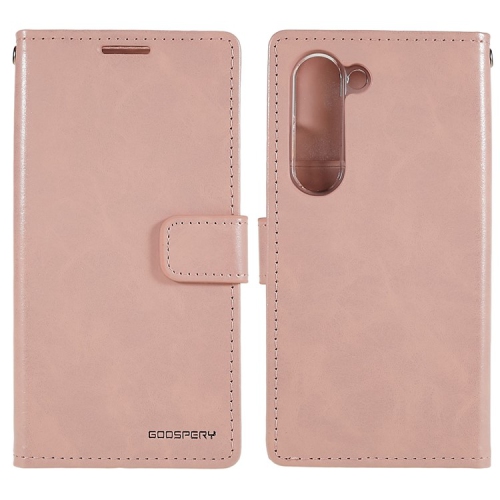 GOOSPERY  Topsave Bluemoon Card Slot W/magnetic Clip Leather Folio Wallet Flip for Samsung Galaxy S23 6.1" 5G, Rose In Gold
