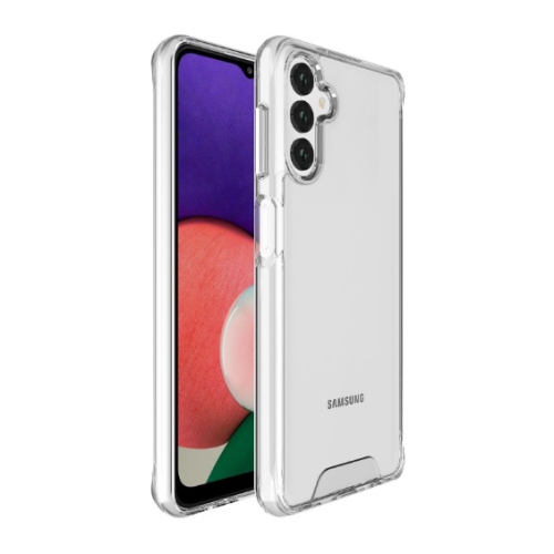 TopSave Crystal Clear Slim Thin PC Hybrid Case w/Silver Button For Samsung Galaxy A14 6.6" 5G