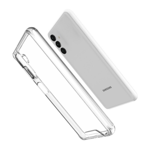 TopSave Crystal Clear Slim Thin PC Hybrid Case w/Silver Button For Samsung Galaxy A14 6.6" 5G