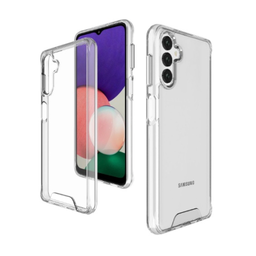 TopSave Crystal Clear Slim Thin PC Hybrid Case w/Silver Button For Samsung Galaxy A14 6.6" 5G